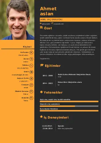 Vinç Operatörü Cv Örnekleri cv indir